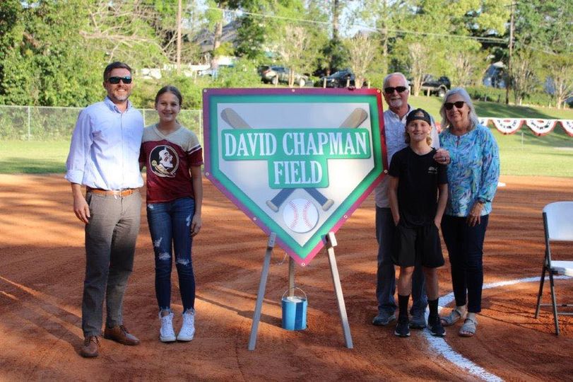 David Chapman and family at field dedication
